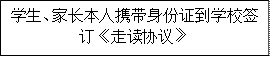 员工、家长本人携带身份证到学校签订《走读协议》